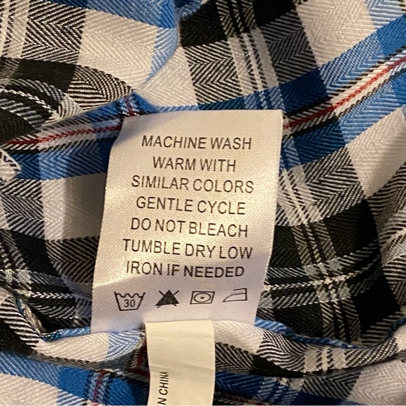 Nob Hill Mens Long Sleeve Shirt 4XL Blue Plaid Front Pocket Button Down - Picture 7 of 8